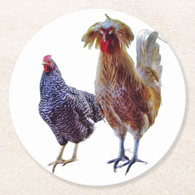 Rooster and Hen Coasters (Front)
