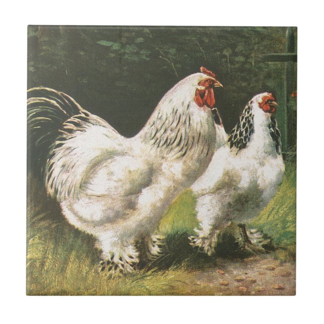 Rooster and Hen Tile (Front)