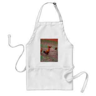 Rooster and his hens standard apron
