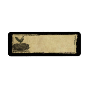 Rooster And Pig- Prim-Return Address Labels