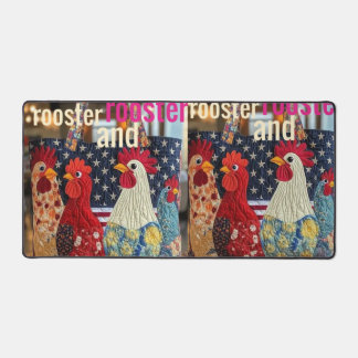 rooster and rooster desk mat