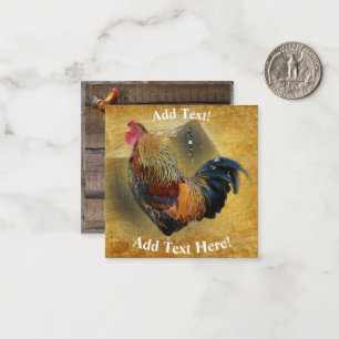 Rooster and Rustic Barn Chicken Coop Note Cardba Card