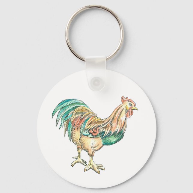 Rooster Art Keychain (Front)