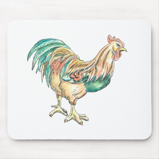 Rooster Art Mouse Pad (Front)
