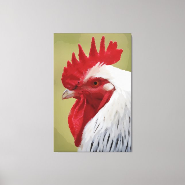 ROOSTER ART PRINT 3 PANEL STRETCHED CANVAS (Front)