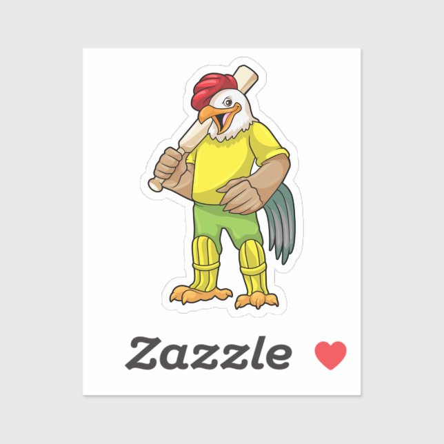 Rooster as Batsman with Cricket bat (Sheet)
