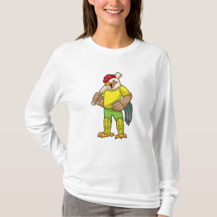 Rooster as Batsman with Cricket bat T-Shirt