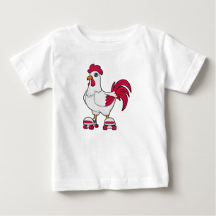 Rooster at Inline skating with Roller skates Baby T-Shirt