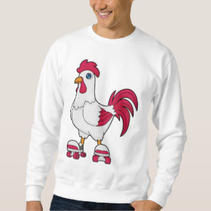 Rooster at Inline skating with Roller skates Sweatshirt