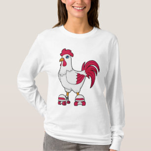 Rooster at Inline skating with Roller skates T-Shirt