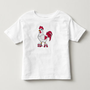 Rooster at Inline skating with Roller skates Toddler T-shirt