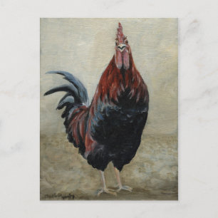 Rooster Attitude Art Postcard