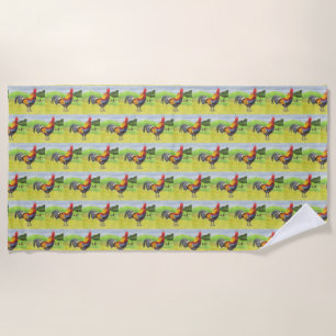 Rooster Beach Towel