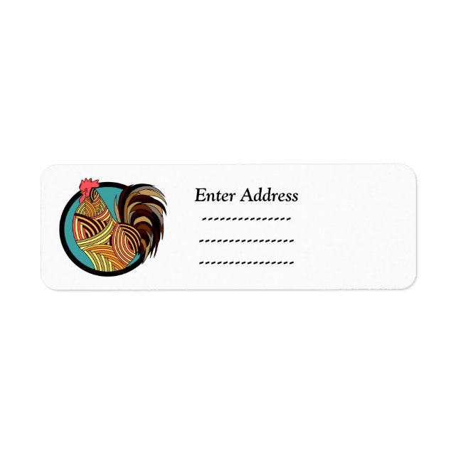 Rooster Bird Custom address label Sticker (Front)