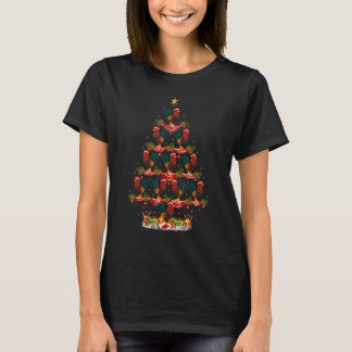Rooster Bird Xmas Holiday Santa Rooster Christmas T-Shirt