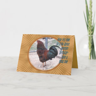 Rooster Birthday-customize Card