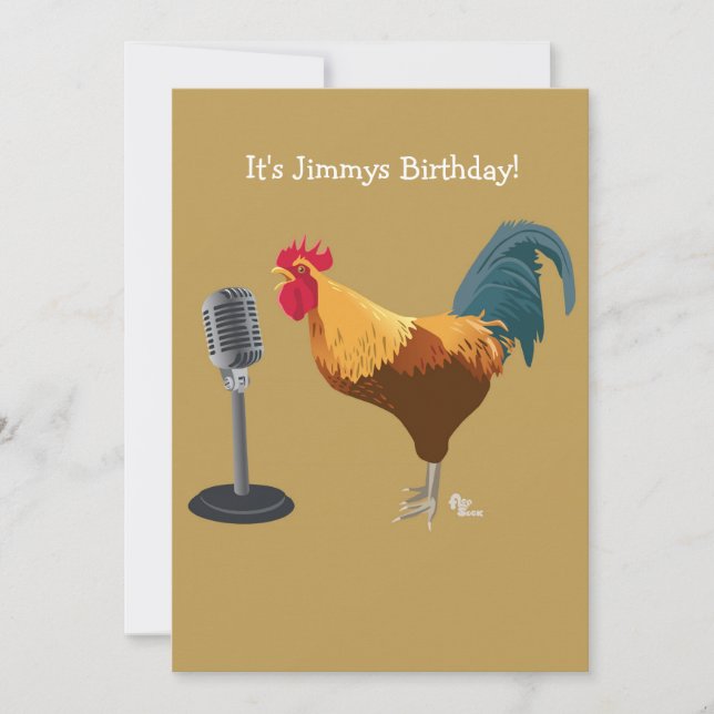 Rooster Birthday Invitation (Front)