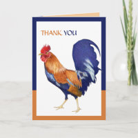 Rooster border Thank You Card