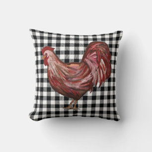 Rooster Buffalo Chèque Motif Ferme Coussin