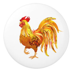 Rooster Ceramic Cabinet Knob