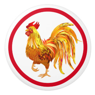 Rooster Ceramic Cabinet Knob