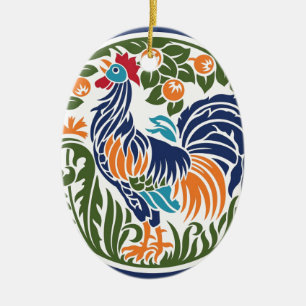 Rooster Ceramic Ornament