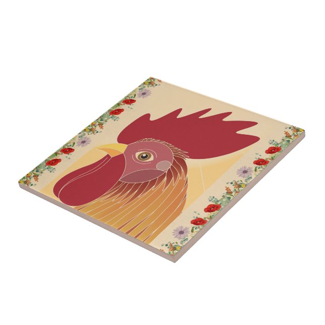 Rooster Ceramic Tile (Side)