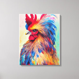 Rooster Chicken Animal Discovery Adventure Nature  Canvas Print