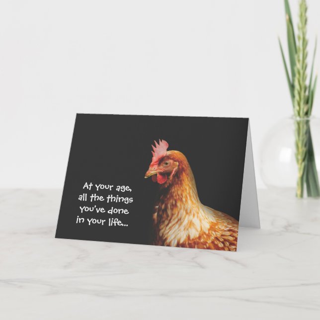 Rooster Chicken Birthday Card (Front)
