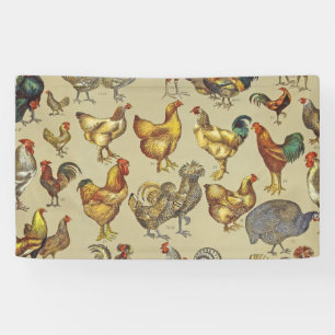 Rooster Chicken Farm Animal Poultry Country Banner