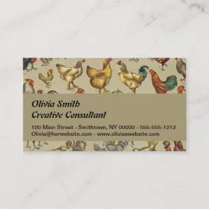 Rooster Chicken Farm Animal Poultry Country Business Card