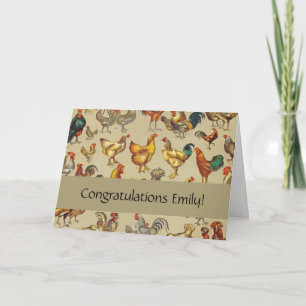 Rooster Chicken Farm Animal Poultry Country Card