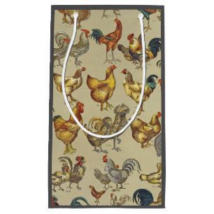Rooster Chicken Farm Animal Poultry Country Small Gift Bag