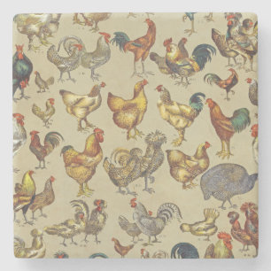 Rooster Chicken Farm Animal Poultry Country Stone Coaster