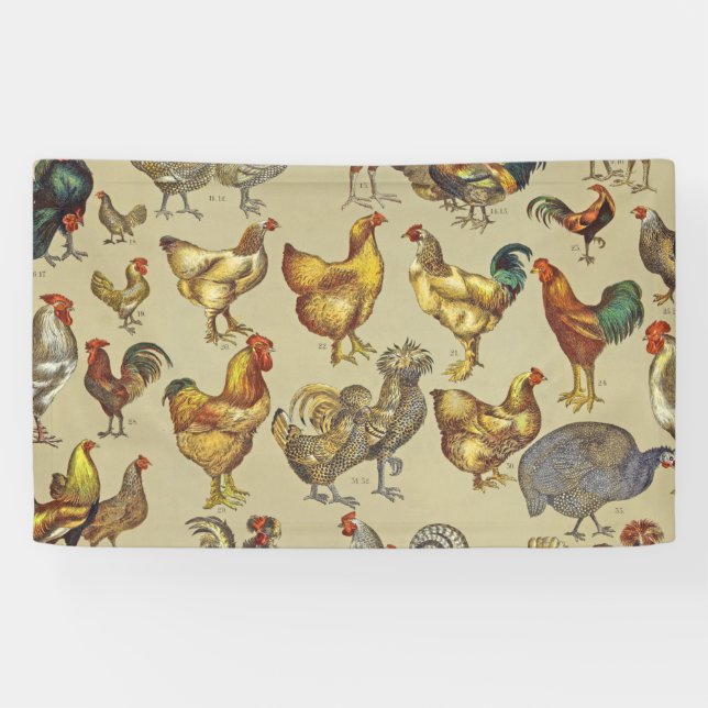 Rooster Chicken Farm Country Animal Banner (Horizontal)