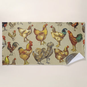 Rooster Chicken Farm Country Animal Beach Towel