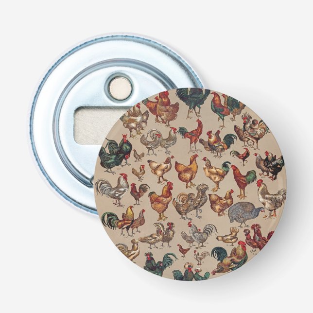 Rooster Chicken Farm Country Animal Bottle Opener (Front)