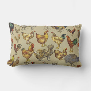 Rooster Chicken Farm Country Animal Lumbar Pillow