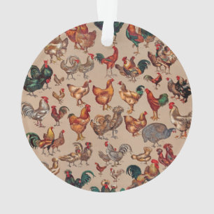 Rooster Chicken Farm Country Animal Ornament