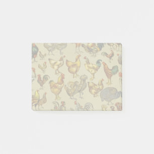 Rooster Chicken Farm Country Animal Post-it Notes