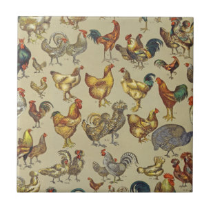 Rooster Chicken Farm Country Animal Tile
