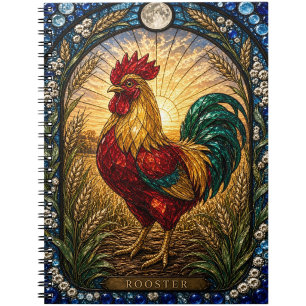 Rooster / Chicken Farmyard Dawn Illumina Stained G Notebook