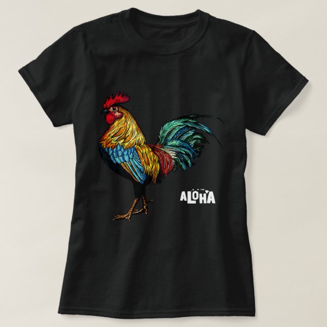 rooster chicken hawaii aloha hawaiian 157 T-Shirt (Design Front)