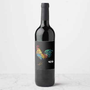 rooster chicken hawaii aloha hawaiian 157 wine label