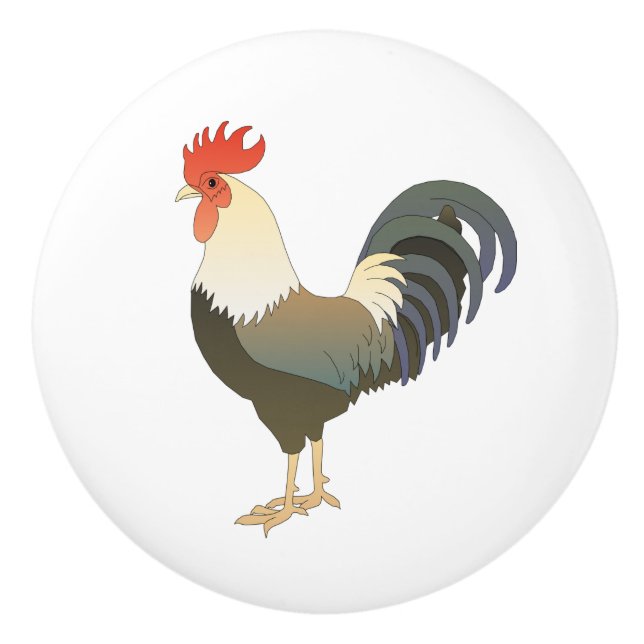 Rooster Chicken Kitchen Decor Cabinet Drawer Knob (Front)