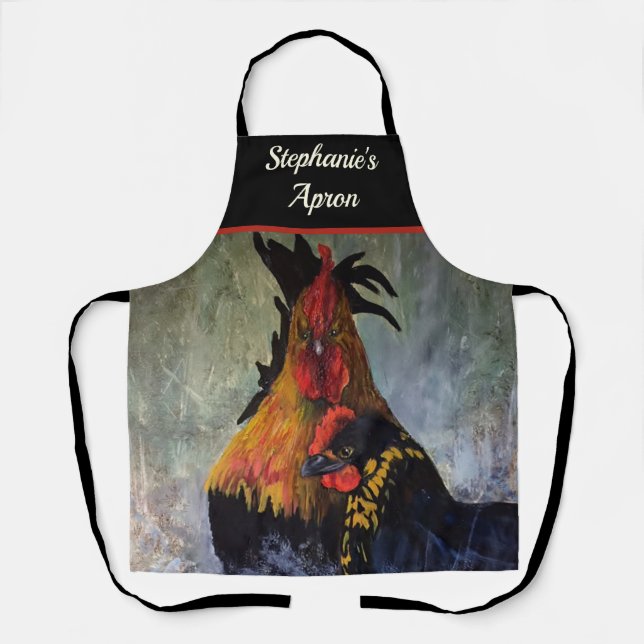 Rooster Chicken Personalized Apron (Front)
