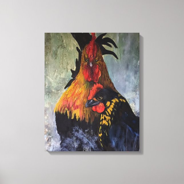 Rooster Chicken Rustic Farm Animal Canvas Print (Front)