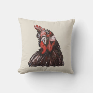 Rooster Clucking Farmhouse Pillow