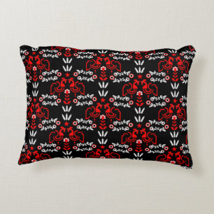 Rooster Cockerel Nordic Scandinavian Folk Art Accent Pillow