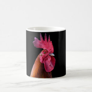 Rooster coffee mug (black background)